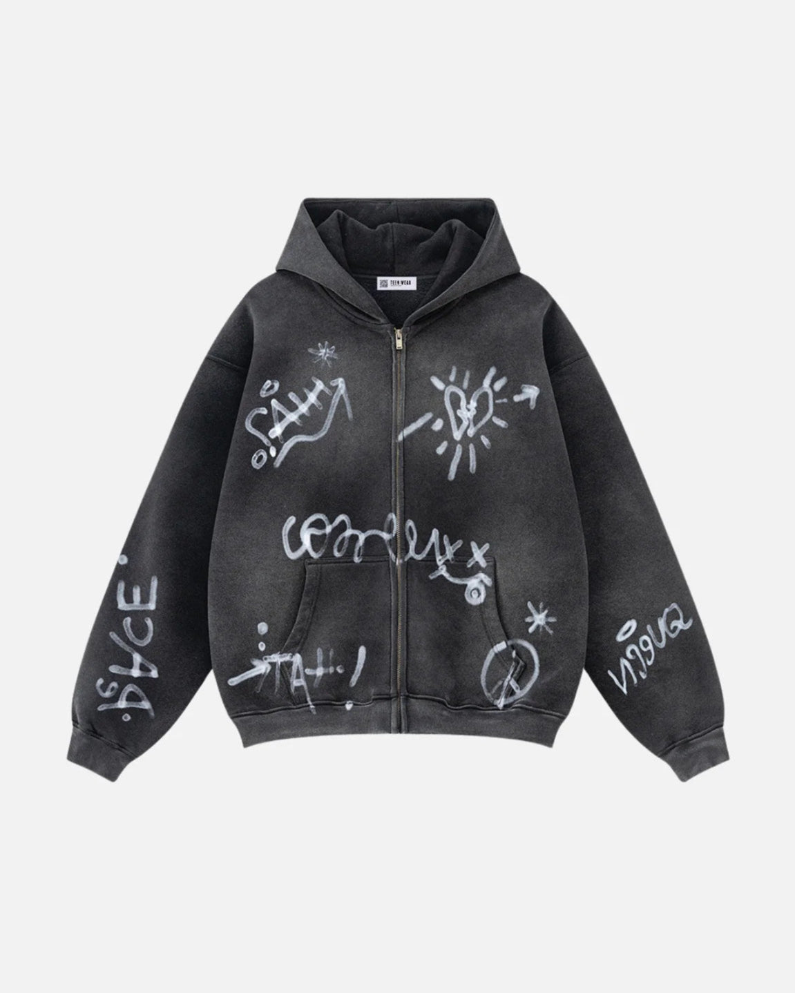PDGR™ Grafitti Washed Zip Hoodie