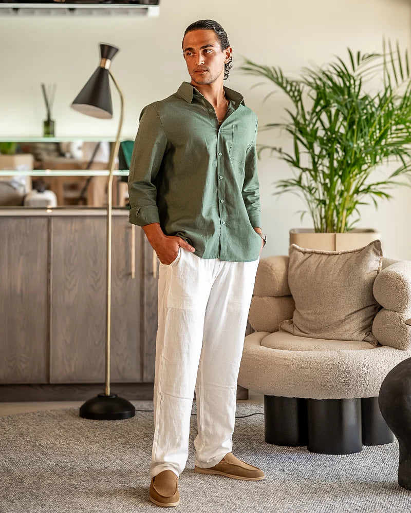 Linen Combo (Green Shirt)