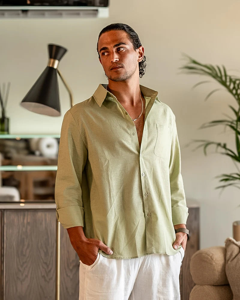 Linen Combo (Light Green Shirt)