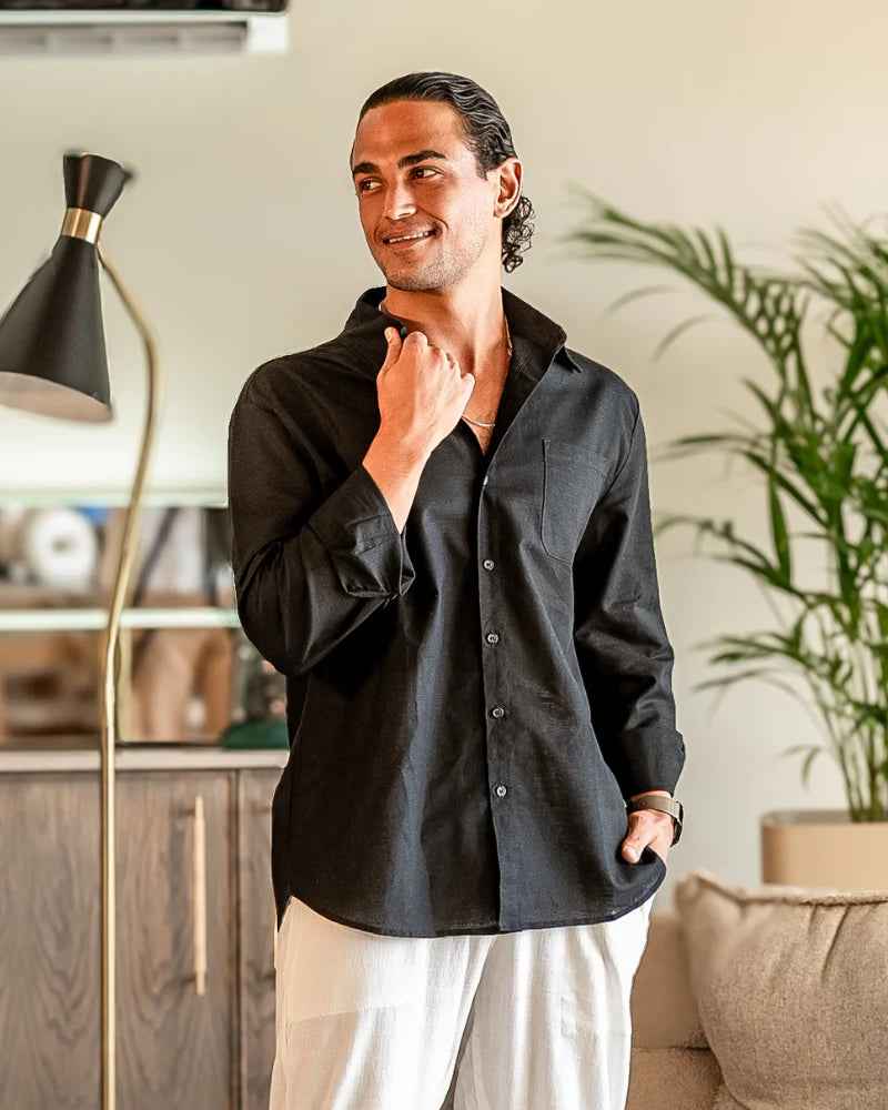 Linen Combo (Black Shirt)