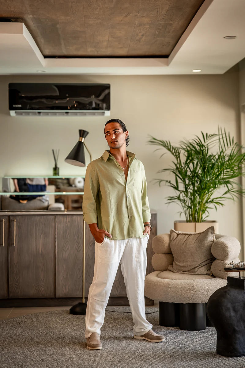 Linen Combo (Light Green Shirt)