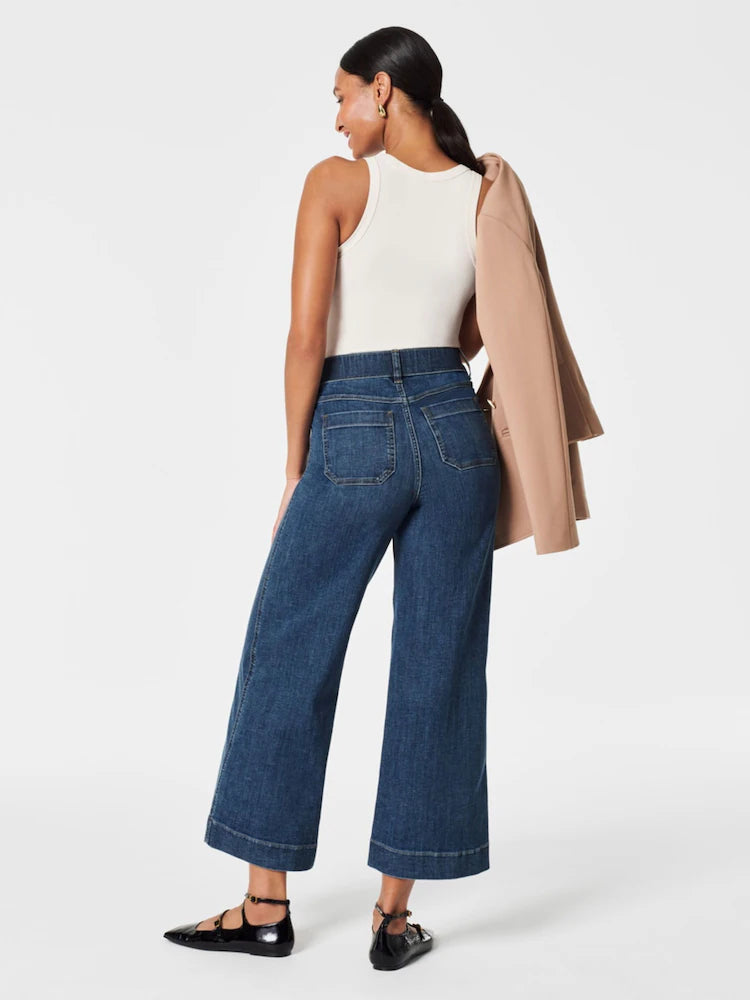 Amy Crop Wide Leg Pull-On Jeans