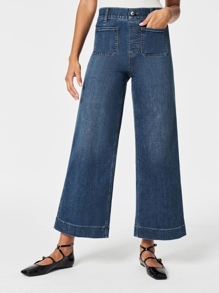 Amy Crop Wide Leg Pull-On Jeans