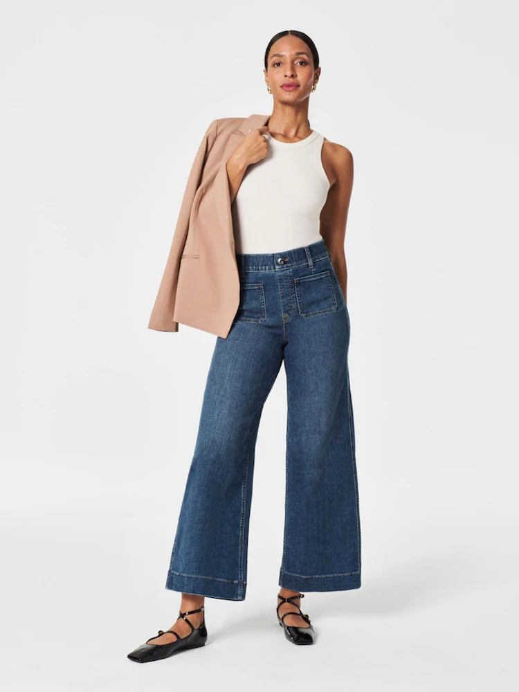 Amy Crop Wide Leg Pull-On Jeans
