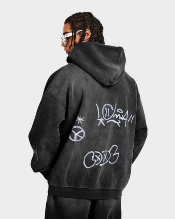 PDGR™ Grafitti Washed Zip Hoodie