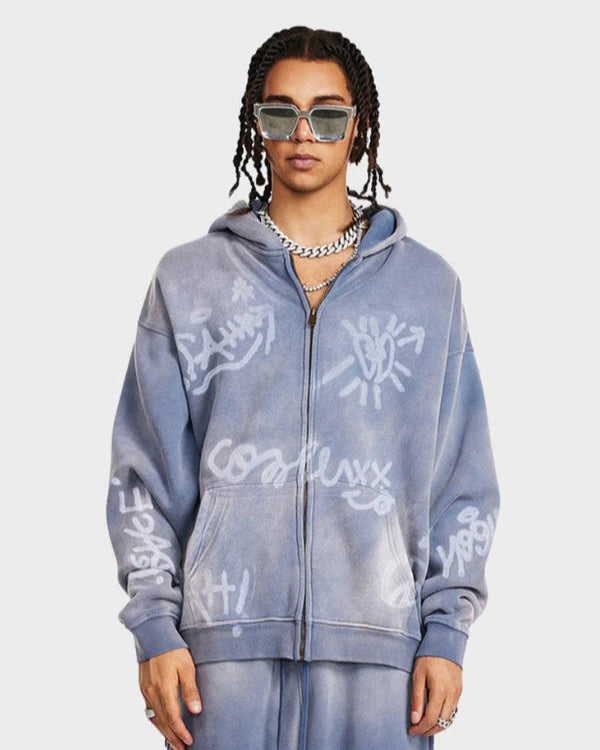 PDGR™ Grafitti Washed Zip Hoodie