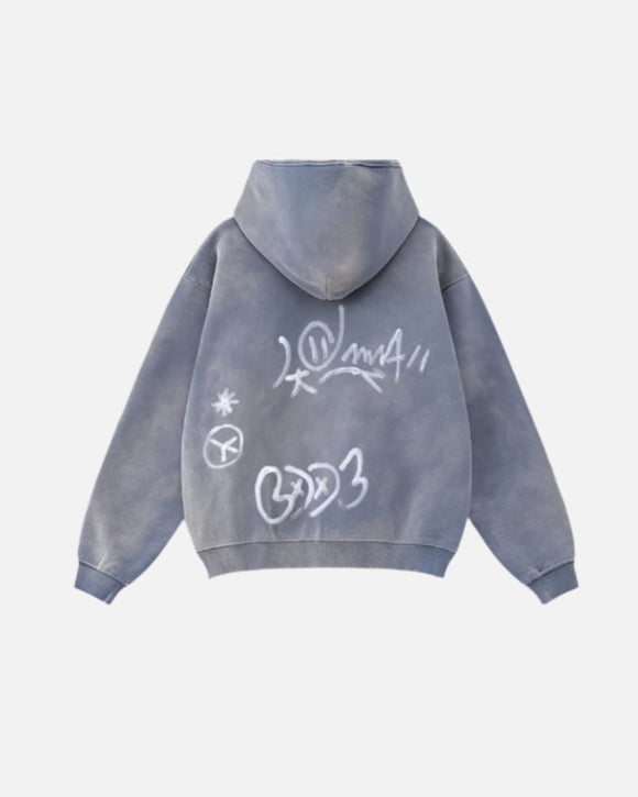 PDGR™ Grafitti Washed Zip Hoodie
